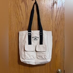 Walt Disney World 1971 Vintage Style Collectible‎ Canvas Tote Bag Black Handles